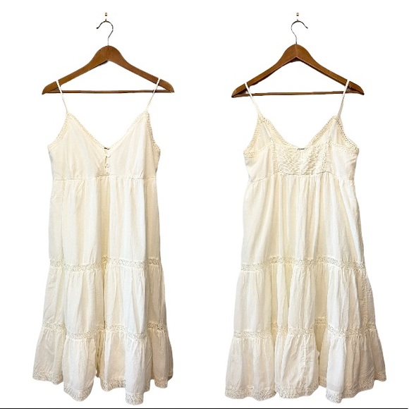 Dresses & Skirts - Tiered Summer Babydoll Beach Dress in Cream Colour